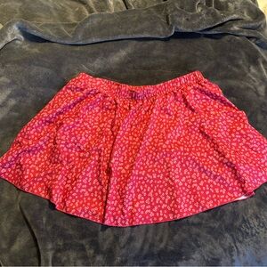 Pink Floral Skirt with shorts